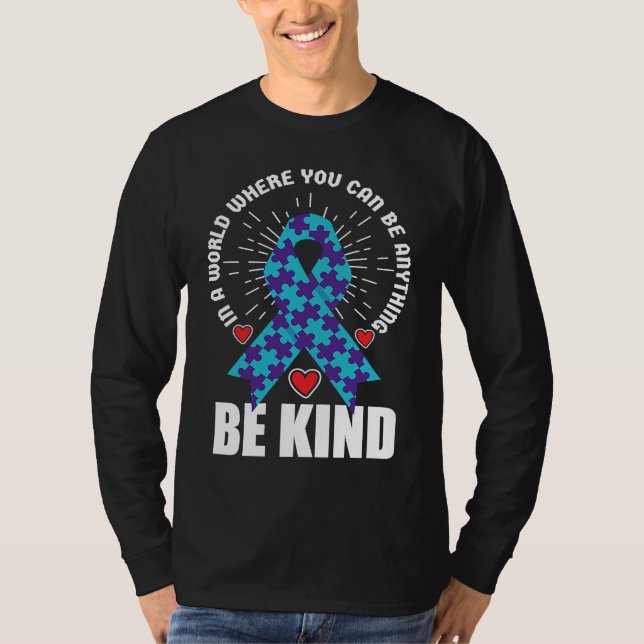 Be Kind Ribbon Suicide Awareness Mental Health T-Shirt (Front)