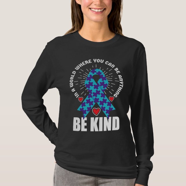 Be Kind Ribbon Suicide Awareness Mental Health T-Shirt (Front)
