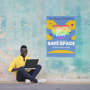 BE KIND - SAFE PLACE LGBTQ BUSINESS WALL ART