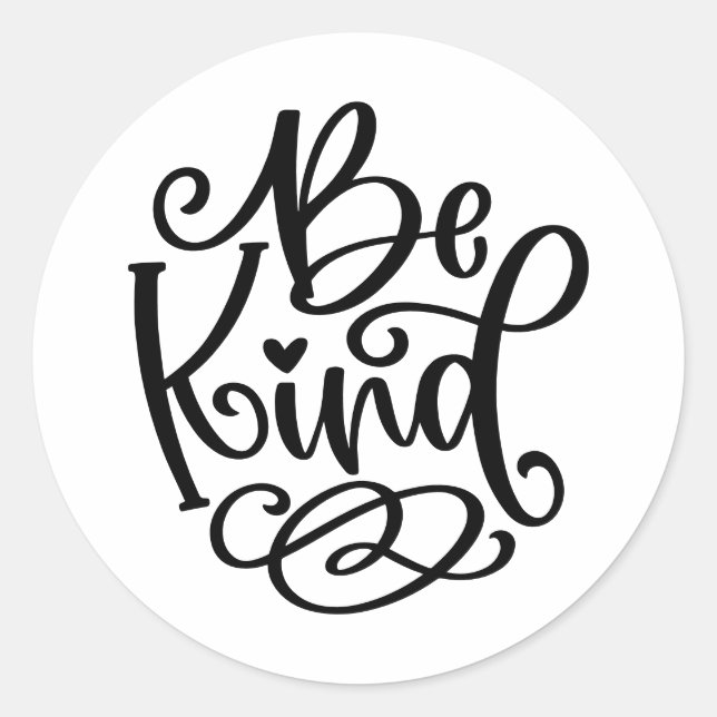 Be Kind Script Classic Round Sticker (Front)