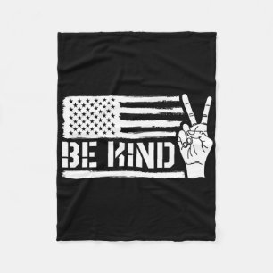Be Kind Sign Language Asl Teacher Gift Deaf Awaren Fleece Blanket
