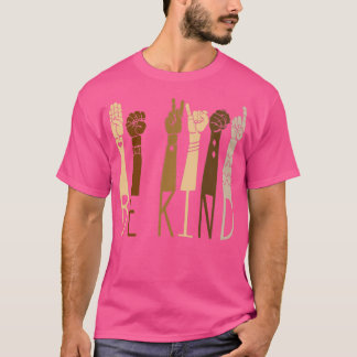 Be Kind Sign Language Be Kind Rainbow T-Shirt