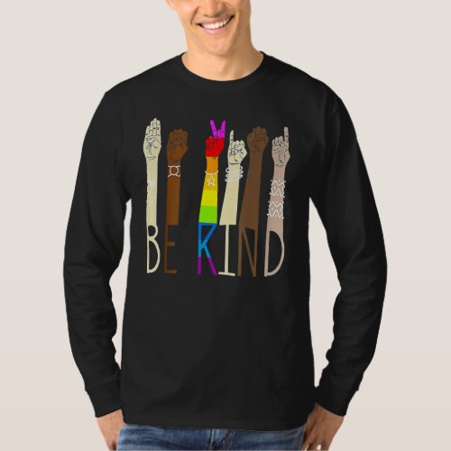 Be Kind Sign Language Hand Talking Lgbt Gay Les Pr T_Shirt