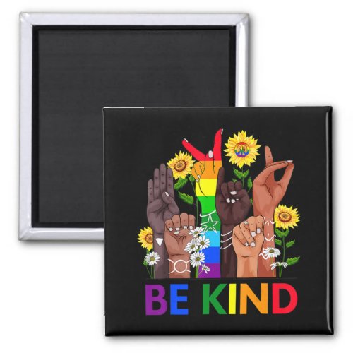 Be Kind Sign Language Hand Talking LGBTQ Gay Les P Magnet