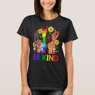 Be Kind Sign Language Hand Talking Lgbtq+ Gay Les  T-Shirt