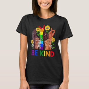 Be Kind Sign Language Hand Talking LGBTQ+ Gay Les T-Shirt