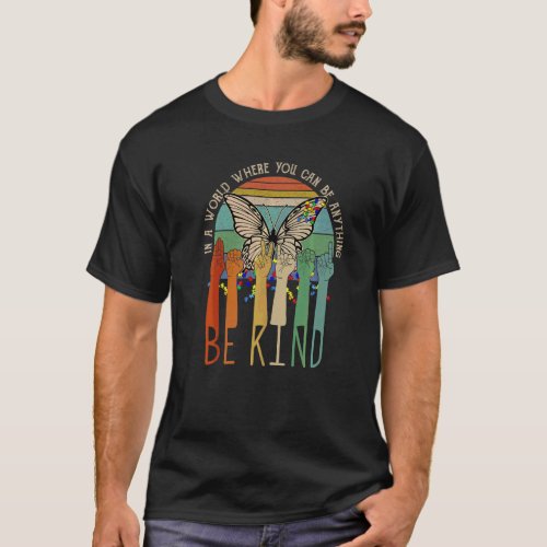 Be Kind Sign Language Hand Talking Teachers Autism T_Shirt