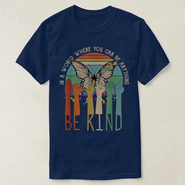 Be Kind Sign Language Hand Talking Teachers Autism T-Shirt (Design Front)