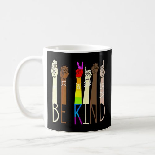 Be Kind Sign Language Hand Talking Teachers Lgbtq Coffee Mug