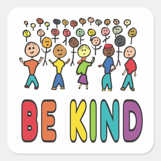 Be Kind Square Sticker (Front)