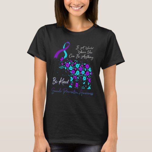 Be Kind Suicide Prevention Awareness Sunflower Ele T_Shirt