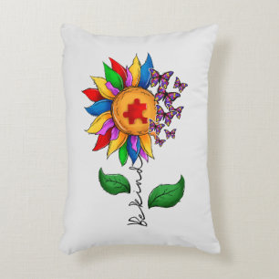 Be Kind Sunflower- Autism Awareness Accent Pillow