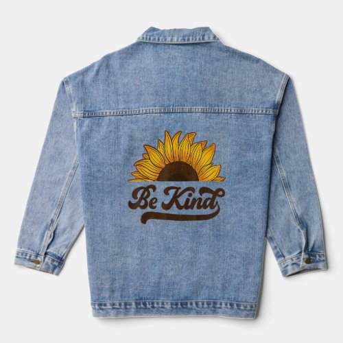 Be Kind Sunflower Graphic Tees For Women Vintage S Denim Jacket