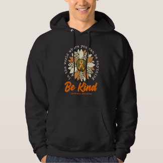 Be Kind Sunflower Orange Leukemia Awareness Ribbon Hoodie