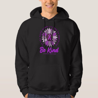 Be Kind Sunflower Purple Alzheimers Awareness Ribb Hoodie