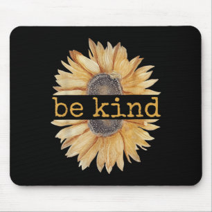 Be Kind Sunflower Retro Vintage Cute Graphic Kindn Mouse Pad