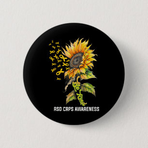 Be Kind Sunflower Rsd Crps Awareness  Button