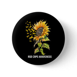 Be Kind Sunflower Rsd Crps Awareness  Button