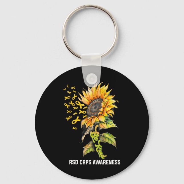 Be Kind Sunflower RSD CRPS Awareness  Keychain (Front)