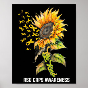 Be Kind Sunflower Rsd Crps Awareness Poster