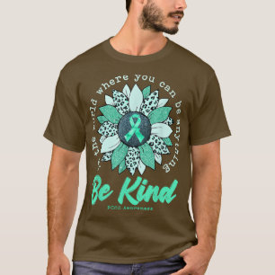 Be Kind Sunflower Teal PCOS Awareness Ribbon T-Shirt