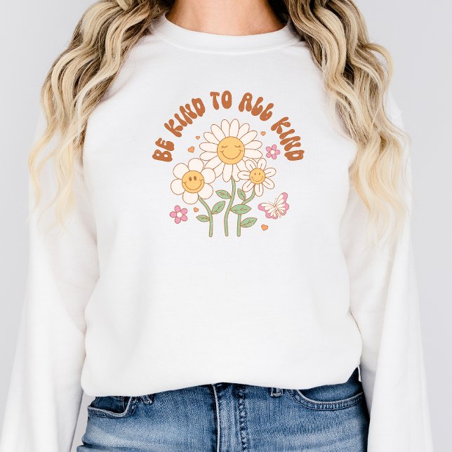 Be Kind Sweatshirt Retro Good Vibes Positivity (Creator Uploaded)