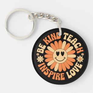 Be Kind Teach Inspire Love – Motivational Teacher Keychain