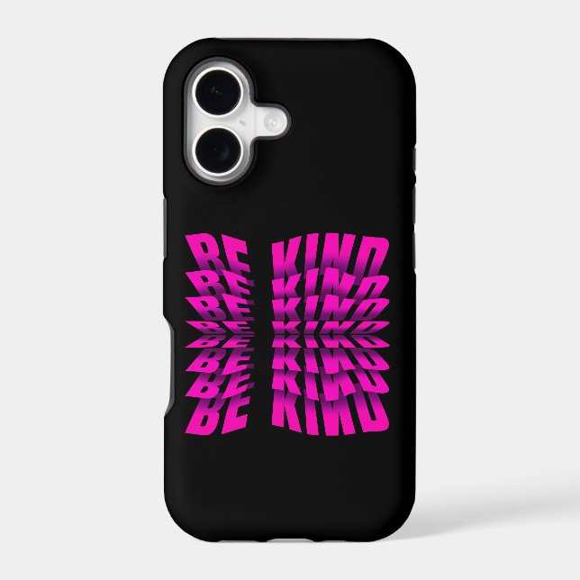 BE KIND TEXT EFFECT PINK TYPOGRAPHY IPHONE CASE (Back)