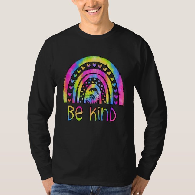 Be Kind Tie Dye Rainbow Choose Kindness Autism Awa T-Shirt (Front)