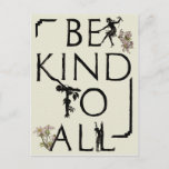 Be Kind To All Fairy Quote with Black Text Postcard