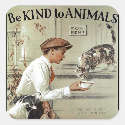 Be Kind to Animals Square Sticker