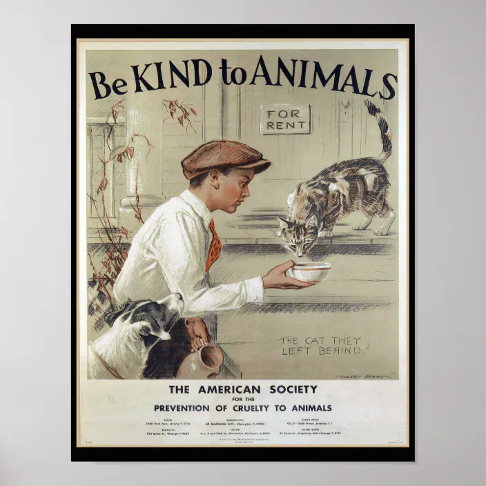 Be Kind To Animals Vintage Advertising Poster