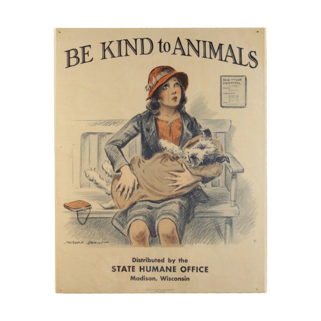 Be Kind to Animals - Vintage Poster (Front)