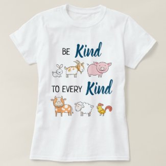 Be kind to every kind cute cartoon animals vegan