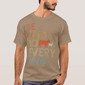 Be Kind To Every Kind  Retro 70's Vegetarian Cute  T-Shirt