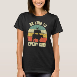 Be Kind To Every Kind Vegetarian Retro Herbivore V T-Shirt