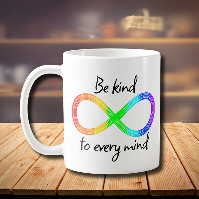 Be Kind to Every Mind - Autism Acceptance Rainbow Coffee Mug (Creator Uploaded)