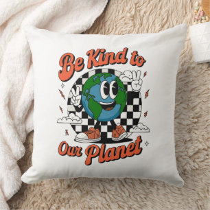 Be Kind to Our Planet – Eco-Friendly Earth Lover Throw Pillow