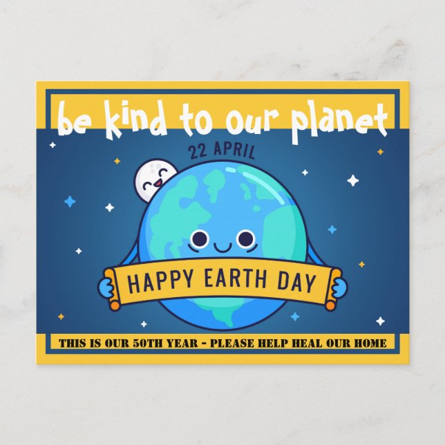 Be KIND to our Planet - Environmental Earth Day Postcard (Front)