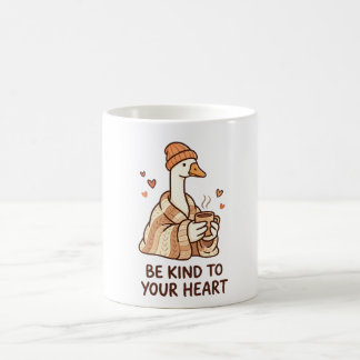 Be Kind to Your Heart – Cute Goose Cozy Coffee Mug