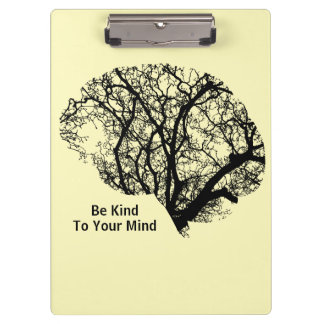 Be Kind To Your Mind Brain Yellow Clipboard