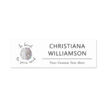 Be Kind To Your Mind Floral Brain Mental Health Name Tag