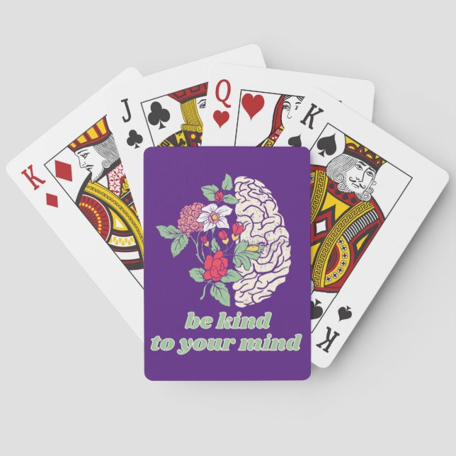 BE KIND TO YOUR MIND mental healt awareness        Poker Cards (Back)