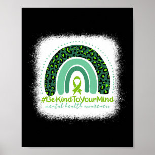 Be Kind To Your Mind Mental Health Awareness Rainb Poster