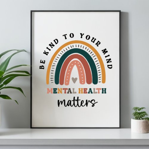 Be Kind To Your Mind Mental Health Matters Poster