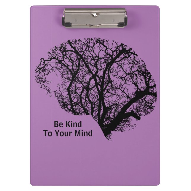 Be Kind To Your Mind Purple Brain Clipboard (Front)