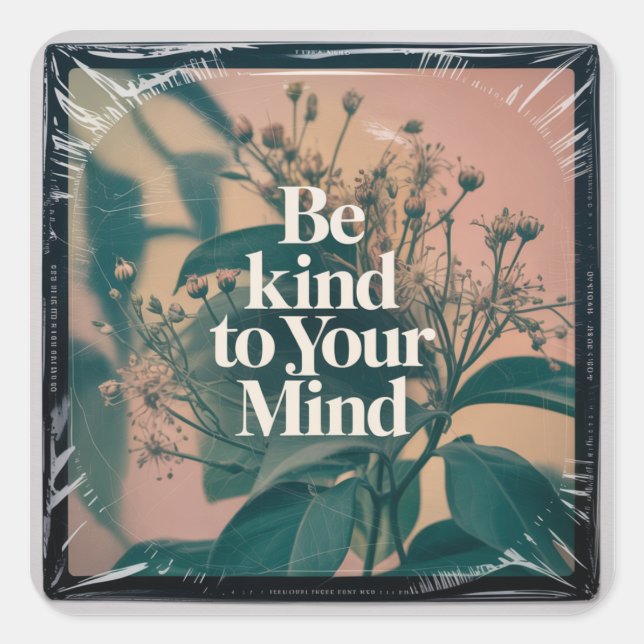 Be Kind To Your Mind Square Sticker (Front)