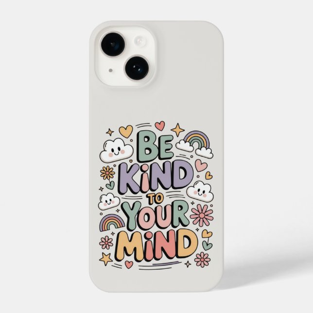Be Kind to Yourself, Motivational, Positive Quote iPhone Case (Back)