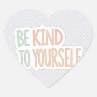 Be Kind To Yourself Sticker- 20 Mini Heart Decals Sticker