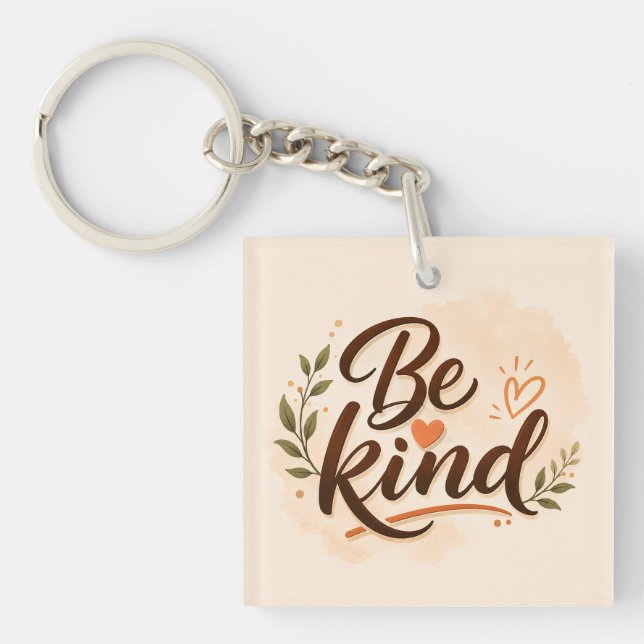 Be Kind Typography Keychain (Front)